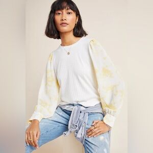 Anthropologie Yellow Tie Dye Blouse